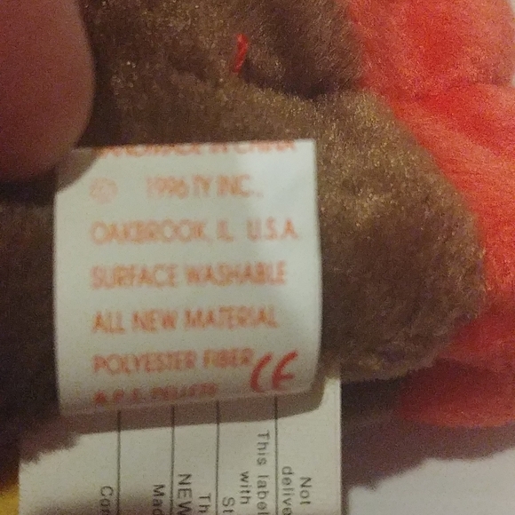 1996 Ty Beanie Baby Turkey Gobbles - Picture 3 of 4